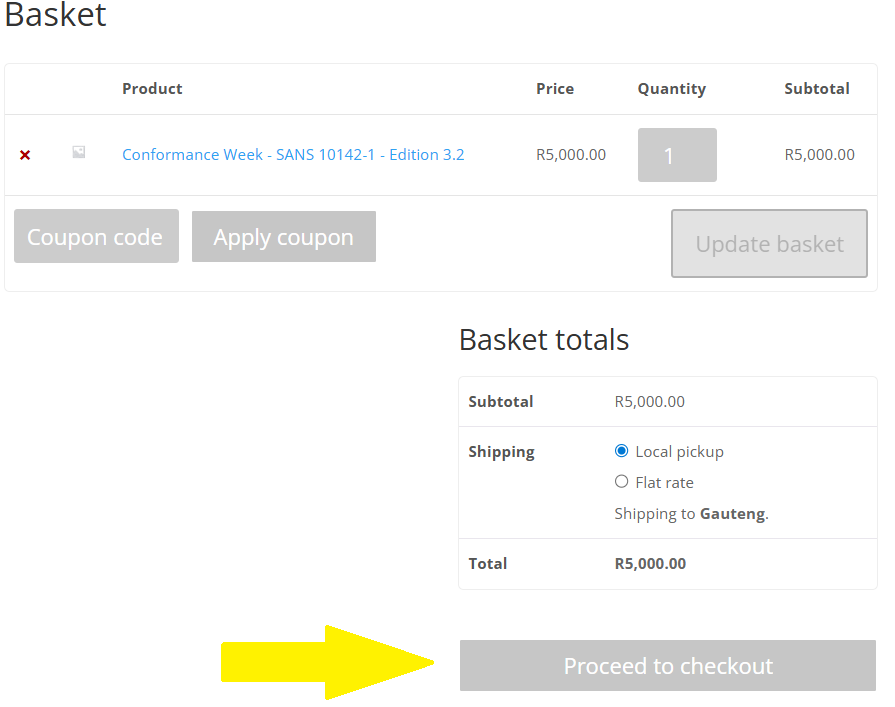 Login or Guest Checkout Screenshot
